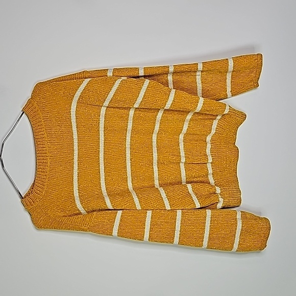 Luv Lane small yellow and white striped long sleeve sweater - Picture 4 of 5